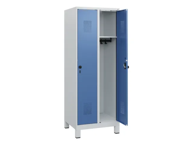 schoollocker,HxBxD 1630x600x500mm,2vak,vak B 300mm,draaigrendel,voeten