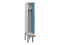locker met bank,voor scheiding van kleding,HxBxD 2120x300x815mm,1vak