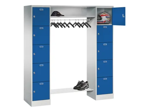 personeelsgarderobe draaigr. 1950x1700x500mm 2x5 vakken 400mm RAL5010