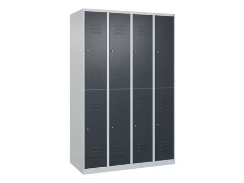 dubbeldekse locker,HxBxD 1850x1200x500mm,4x2vak.,vak B 300mm,cil.-slot
