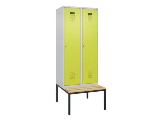 locker met bank,HxBxD 2120x800x815mm,2vak,vak B 400mm,cilinderslot - 2