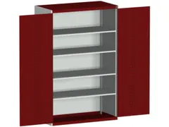 kast met geperforeerde platen,HxBxD 2000x1300x650mm,4xStalen bodem