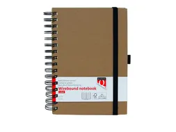 Notitieboek Quantore A5 spiraal kraft lijn bruin