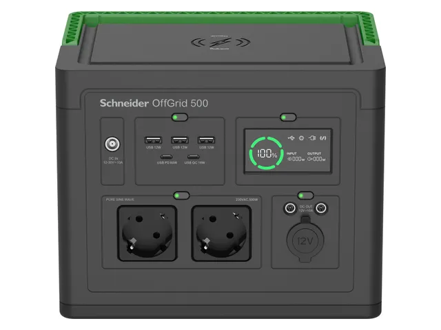 SE OffGrid Portable Power Station 500 - Li-Ion accu, LCD, 2x stopconta