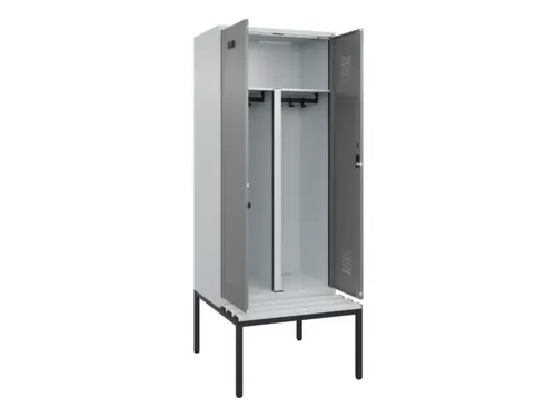 PBM-locker met bank,HxBxD 2120x800x815mm,2vak,vak B 400mm