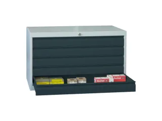 ladekast HxBxD 600x1023x600mm 5laden slot RAL7035 front RAL7016 - 2