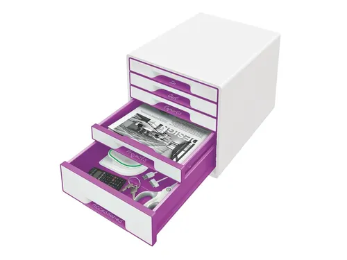 Ladenblok Leitz WOW Cube 5 laden wit/paars