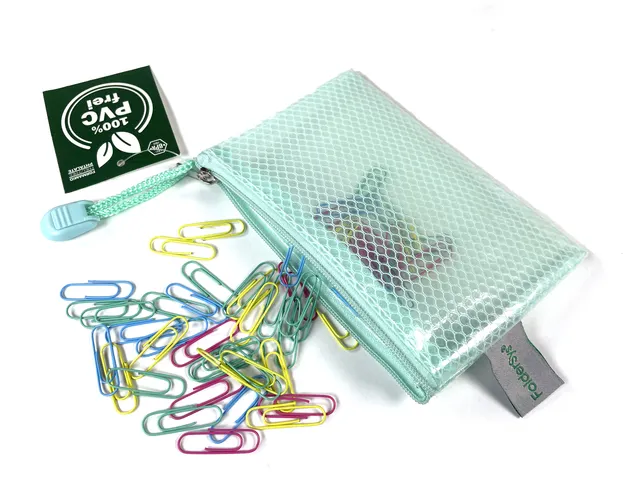 Pochette à fermeture éclair Foldersys EVA A7 sans PVC vert pastel