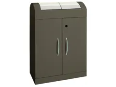 Afvalverzamelstation 2x45 Liter Romp Soft-Mokka Inworp Rvs