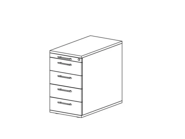 caisson de bureau,HxlxP 720-760x428x800mm,4tiroir(s),tiroir plumier