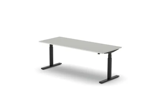 Elektrisch ihv bureau,HxBxD 650-1310x2000x800mm,blad lichtgrijs