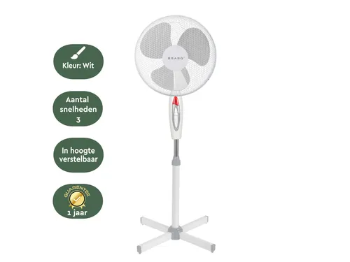 Statiefventilator BRASQ F300 Ø 40cm wit