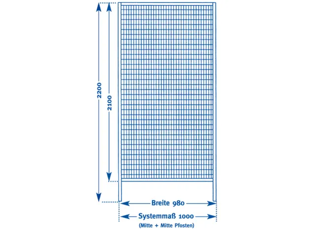 wandelement,v. scheidingswandsysteem,HxB 2200x980mm,RAL5002