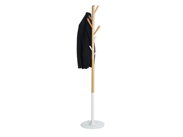 Tree kapstok in modern wit/beukenhout 8 haken 175 cm