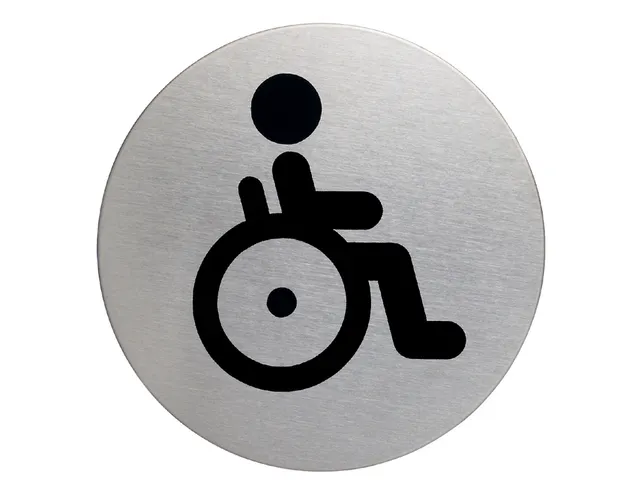 Infobord Pictogram Durable 4906 Wc Invalide Rond 83mm rvs