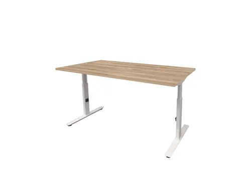 Bureau Linesto Plus Hoogte instelbaar 160x80 honey castello 25mm wit