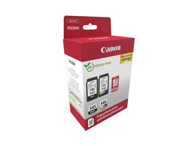 Cartouche d’encre Canon PG-545+CL-546 noir+couleur+ papier