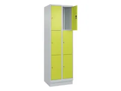 lockerkast,HxBxD 1950x600x500mm,2x3vakken,vak B 300mm,cil.-slot,sokkel