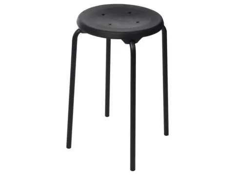 Stapelkruk H 580Mm Zit/onderstel Pu-Zitting Zwart/zwart