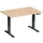 Elektrisch ihv bureau,HxBxD 630-1280x1200x800mm,blad beuken