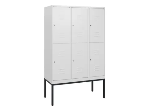 dubbeldekse locker,HxBxD 1950x1200x500mm,3x2vak.,vak B 400mm,cil.-slot