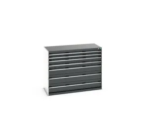 ladekast HxBxD 1000x1300x650mm 7laden romp RAL7035 front RAL7016 - 7