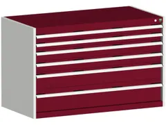 ladekast 800x1300x750mm 6laden zware lasten RAL7035 front RAL3004