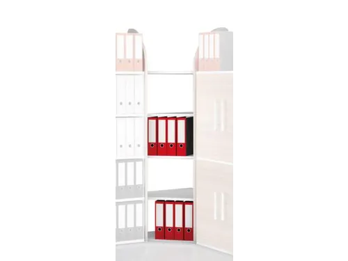 Hoekveld 1900x600mm 5legborden 1zijpaneel Zonder Achterwand Lichtgrijs