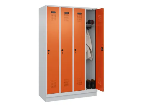 locker,HxBxD 1950x1200x500mm,4vak,vak B 300mm,draaigrendel,sokkel