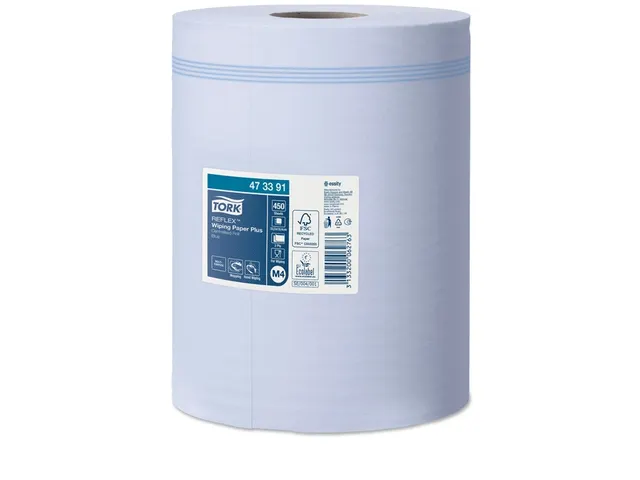 Poetspapier Tork M4 Reflex Plus Advanced 2-laags 450 vel blauw 473391