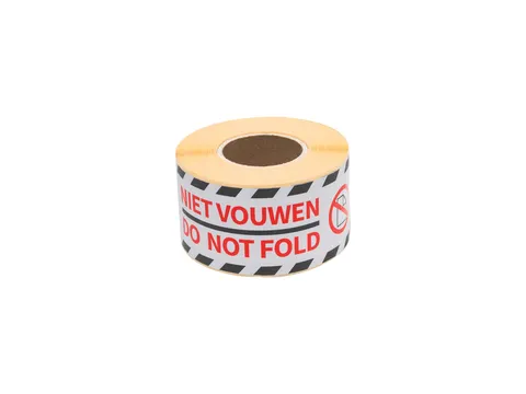 Waarschuwingsetiket Rillprint do not fold 46x125mm wit 250 stuks