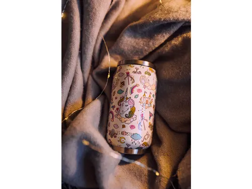 Thermosbeker Les Artistes Paris blik 280ml Unicorn Ivory met Rietje
