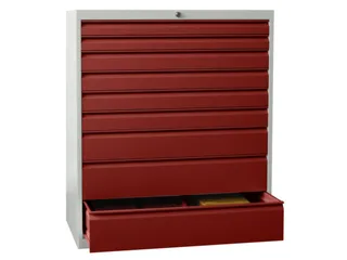 ladekast,HxBxD 1200x1023x600mm,9lade(n),RAL7035,front RAL3000 - 2