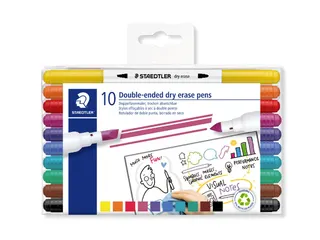 Whitebordstiften Staedtler dubbele punt dry erase set à 10 kleuren - 1