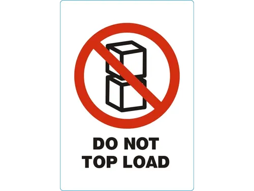 Waarschuwingsetiket do not top load 74mmx105mm 500 stuks