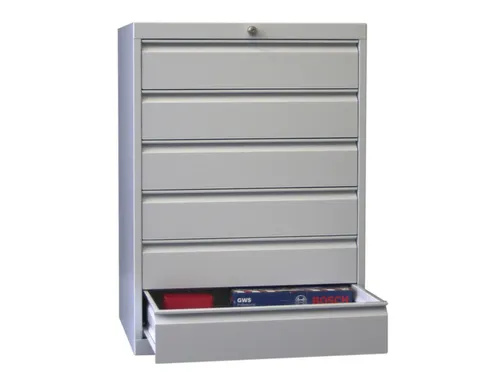 ladekast HxBxD 1000x715x600mm 6laden slot RAL7035 front RAL6011