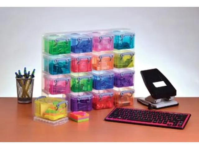 Muurkubus met 16 Opbergdozen 0,14 Liter Transparant Assortiment