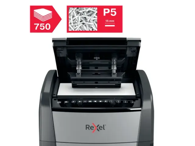 Optimum Auto+ 750M papiervernietiger microsnippers P5 zwart