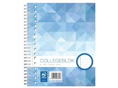 Collegeblok Work A5 lijn 80vel 70g 17-gaats