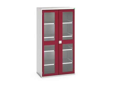 vitrinekast 2000x1050x550mm 4xStalen bodem romp RAL7035 front RAL3004