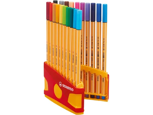 Fineliner STABILO point 88 ColorParade rollerset geel/rood F ass 20st