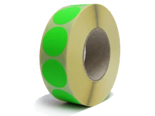 Etiket Rond Fluor Groen 25mm Op rol 2000 Stuks - 1