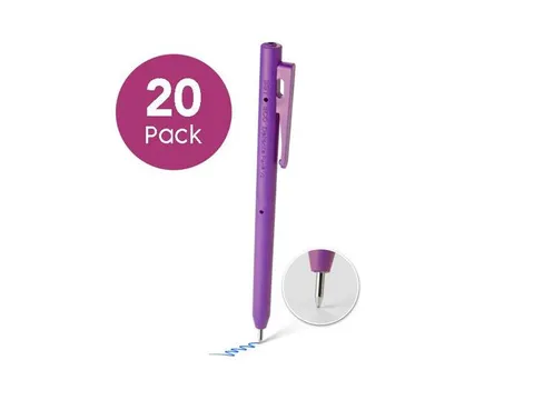 Eco v2.0 DetectaPen met clip paars blauwe inkt detecteerbaar 20 stuks