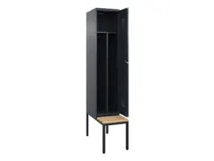 locker met bank,voor scheiding van kleding,HxBxD 2120x400x815mm,1vak
