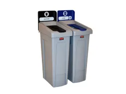 Slim Jim Recyclingstation Frans Deksel Gesloten Zwart Papier Blauw