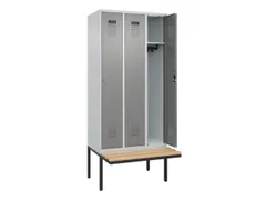locker met bank,HxBxD 2120x900x815mm,3vak,vak B 300mm,cilinderslot