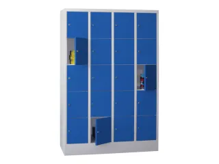 lockerkast,HxBxD 1850x1200x500mm,4x5vakken,RAL7035,front RAL5010 - 2