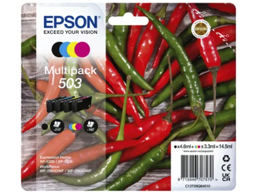 Epson 503 T09Q64 Inktcartridges Zwart + 3 Kleuren