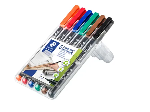 Viltstift Staedtler OHP Lumocolor 313 Super fijn 0.4mm Assorti 6 stuks