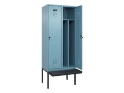 locker met bank,voor scheiding van kleding,HxBxD 2120x800x815mm,2vak